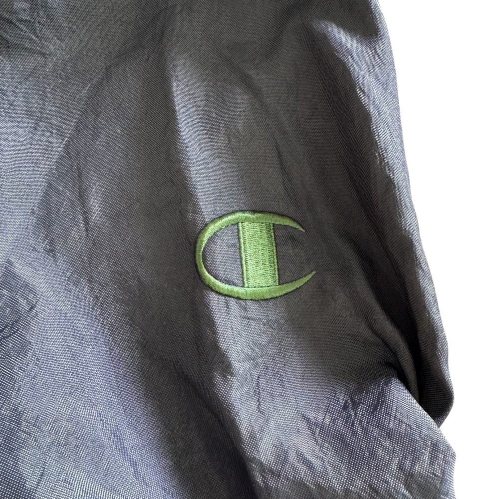 Vintage Champion Medium Navy Blue V-Neck Nylon Men's Pullover Windbreaker - Picture 5 of 13